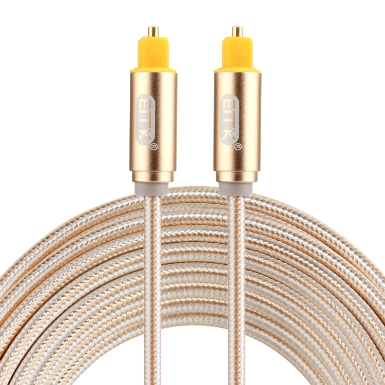 EMK 3m OD4.0mm Gold Plated Metal Head Woven Line Toslink Male to Male