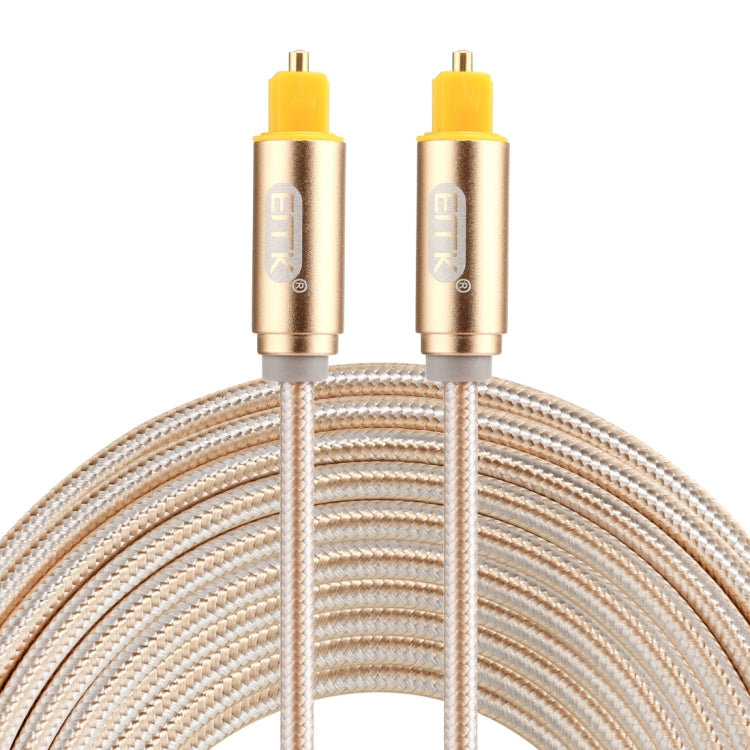 EMK 5m OD4.0mm Gold Plated Metal Head Woven Line Toslink Male to Male