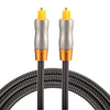 1m OD6.0mm Gold Plated Metal Head Woven Line Toslink Male to Male