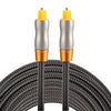 3m OD6.0mm Gold Plated Metal Head Woven Line Toslink Male to Male