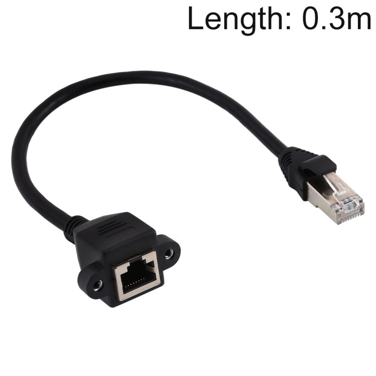RJ45 Female to Male CATE5 Network Panel Mount Screw Lock Extension