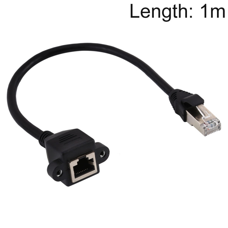 RJ45 Female to Male CAT5E Network Panel Mount Screw Lock Extension