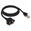 RJ45 Female to Male CAT5E Network Panel Mount Screw Lock Extension Cable, Length: 2m, 2m