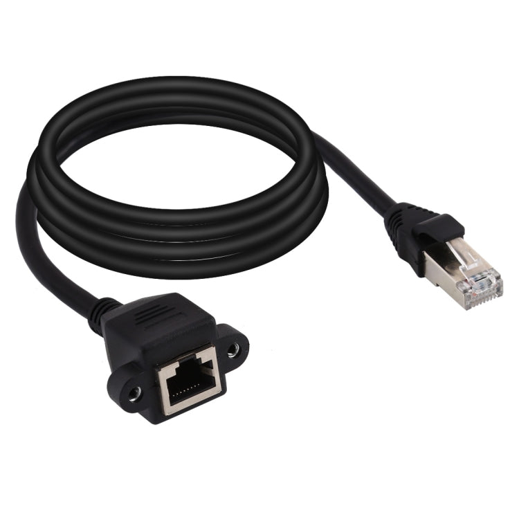 RJ45 Female to Male CAT5E Network Panel Mount Screw Lock Extension Cable, Length: 3m, 3m