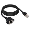 RJ45 Female to Male CAT5E Network Panel Mount Screw Lock Extension Cable, Length: 3m, 3m