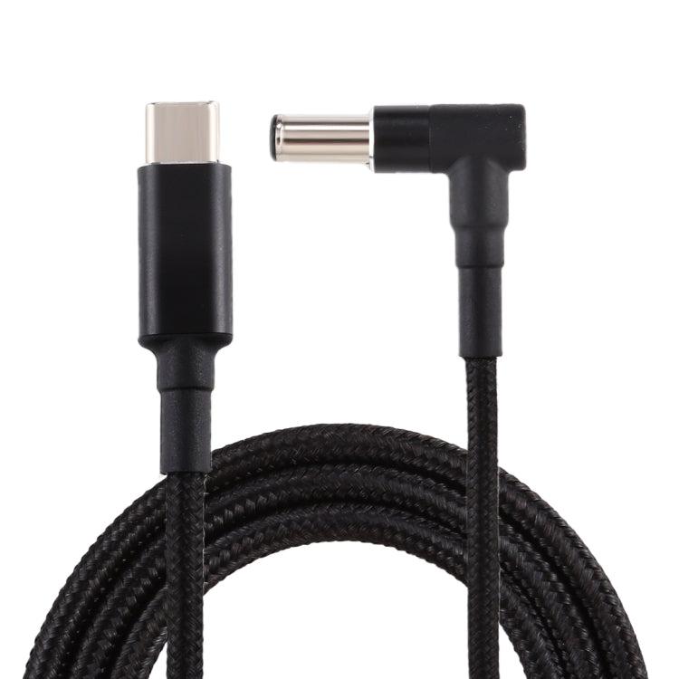 PD 100W 6.0 x 1.4mm Elbow to USB-C / Type-C Nylon Weave Power Charge