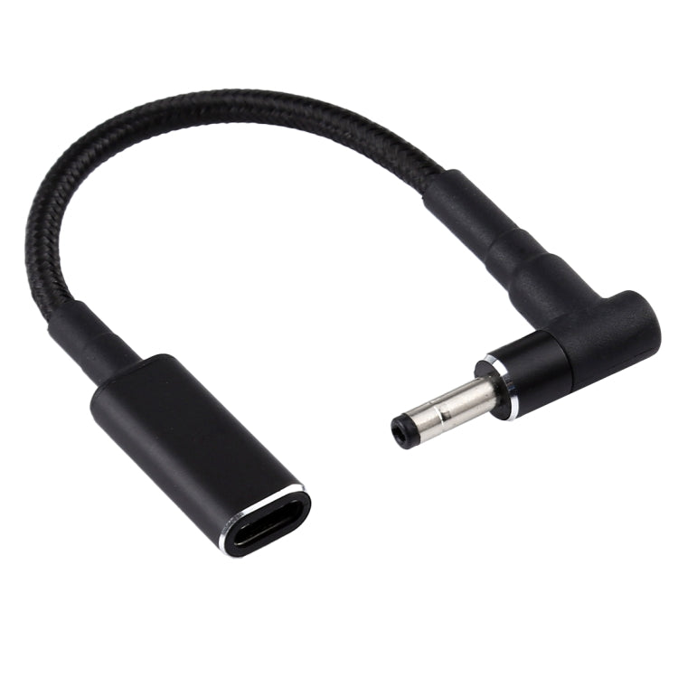 PD 100W 18.5-20V 4.0 x 1.35mm Elbow to USB-C / Type-C Adapter Nylon
