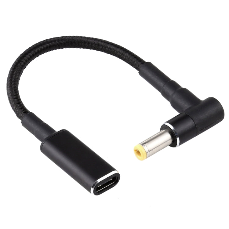 PD 100W 18.5-20V 5.5 x 2.5mm Elbow to USB-C / Type-C Adapter Nylon