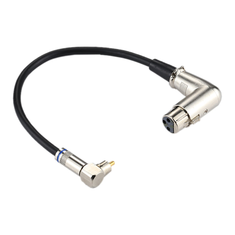 Aluminum Shell RCA Elbow Male to 3 Pin XLR CANNON Elbow Female Audio Connector Adapter for Cable Microphone / Audio Equipment, Total Length: about 30cm, RCA Elbow Male