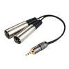 Metal Head 3.5mm Male to Aluminum Shell 2 x 3 Pin XLR CANNON Male