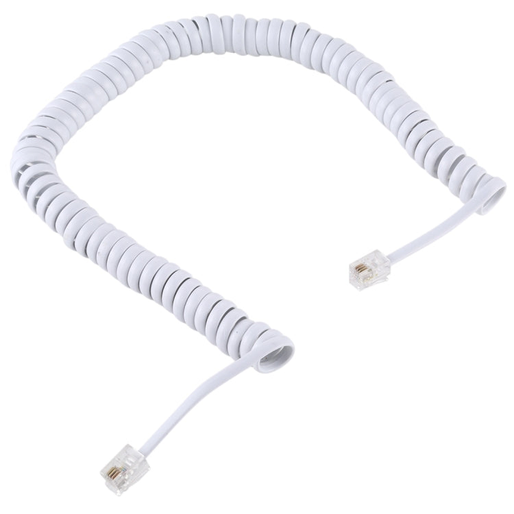 4 Core Male to Male RJ11 Spring Style Telephone Extension Coil Cable