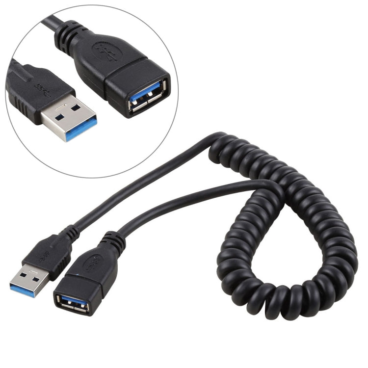 1.5m High Speed USB 3.0 Male to Female Retractable Spring Extension