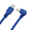 USB 3.0 A Male to Right 90 Degrees Angle USB 3.0 Type-B Male High Speed Printer Cable, Cable Length: 2.5m, 2.5m