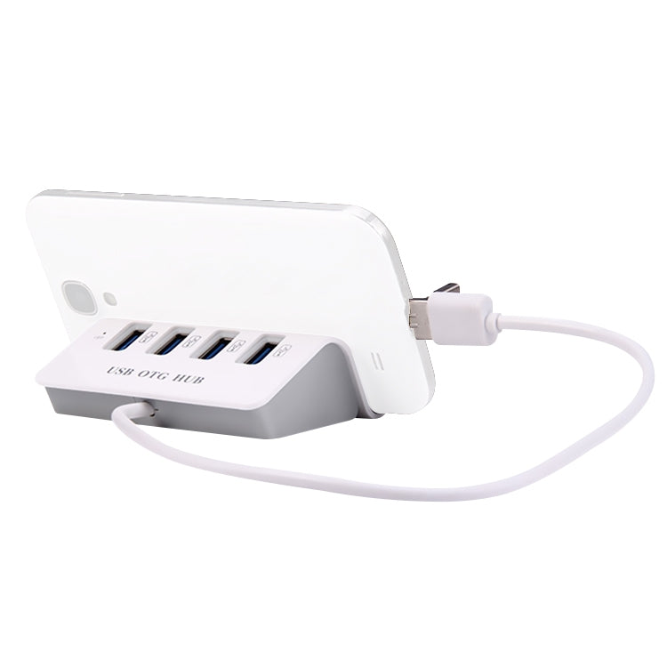 H-506 4 in 1 Micro USB / USB to 4 USB 2.0 Interface OTG Docking