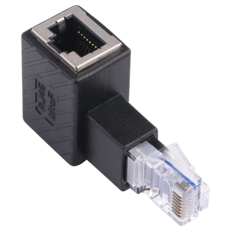 RJ45 Male to Female Converter 90 Degrees Extension Adapter for Cat5