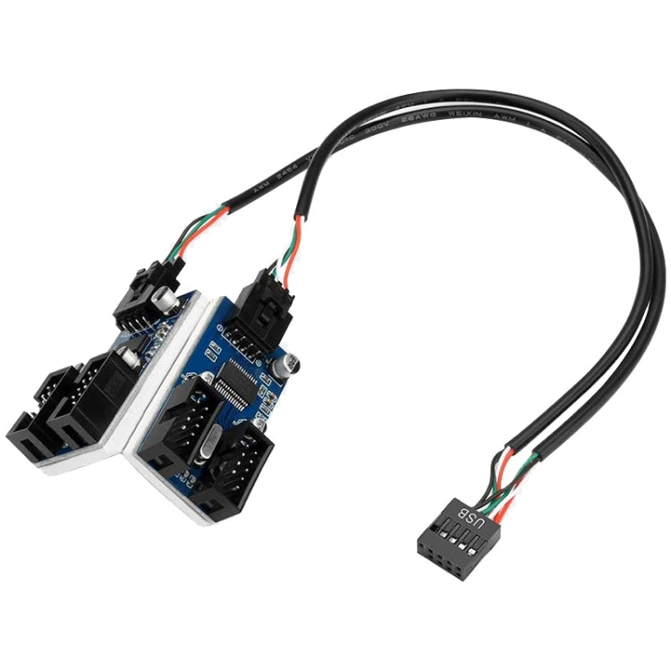 Rocketek HC427 9 Pin USB2.0 HUB Adapter One-to-Four Splitter Circuit