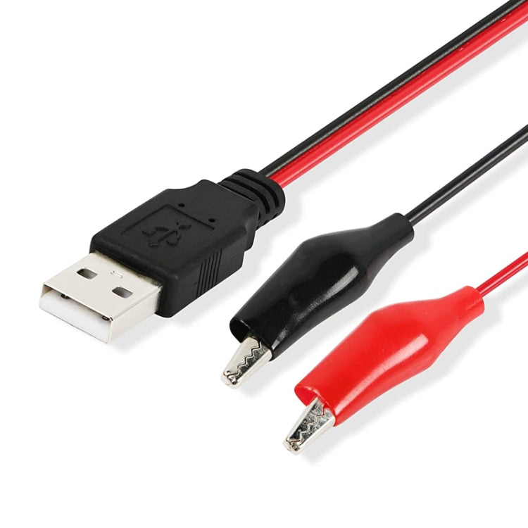 USB-A Male To 2 x Crocodile Clip Power Connection Extension Cable