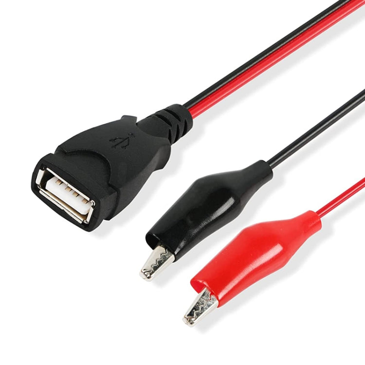 USB-A Female To 2 x Crocodile Clip Power Connection Extension Cable
