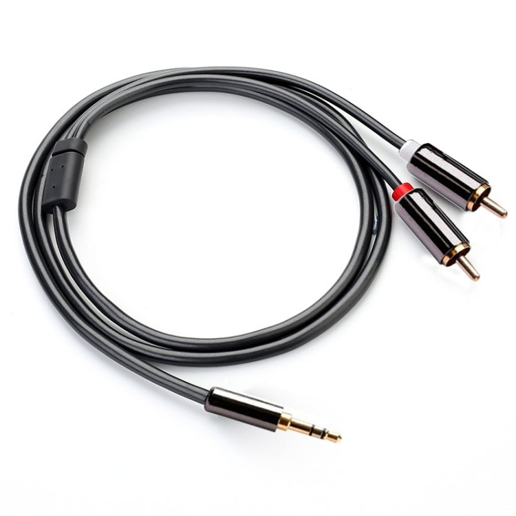 1m Gold Plated 3.5mm Jack to 2 x RCA Male Stereo Audio Cable, Length: 1m