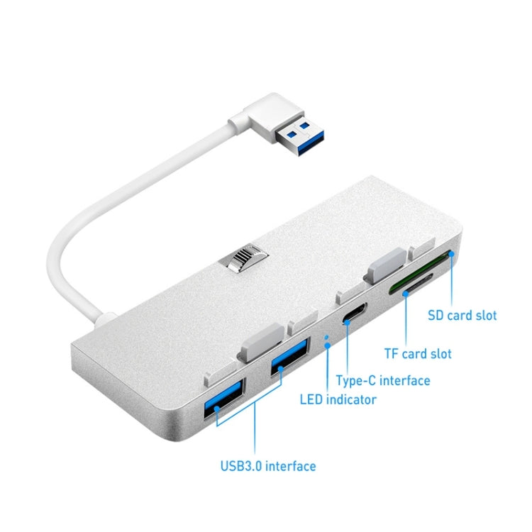 Rocketek HC413 Type-C + USB3.0 x 2 + SD / TF Card Reader HUB Adapter, HC413