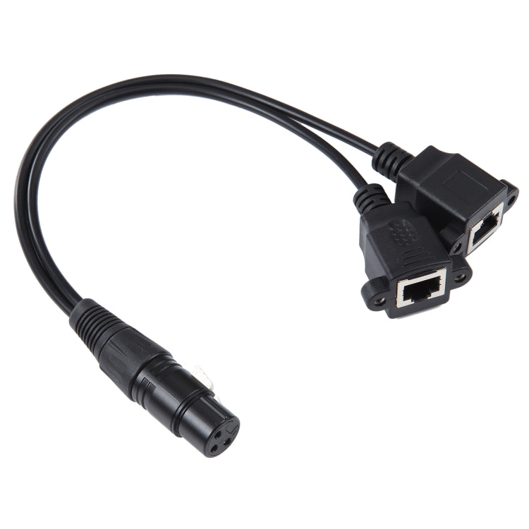 3-pin XLR Female to 2 x RJ45 Female Ethernet LAN Network Extension