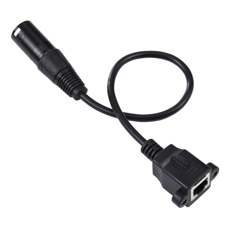 3-pin XLR Male to RJ45 Female Ethernet LAN Network Extension Cable, Cable Length: 30cm, 3-pin XLR Male to RJ45 Female