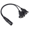 3-pin XLR Male to 2 x RJ45 Female Ethernet LAN Network Extension Cable