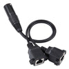 3-pin XLR Male to 2 x RJ45 Female Ethernet LAN Network Extension Cable, Cable Length: 30cm, 3-pin XLR Male to 2 x RJ45 Female