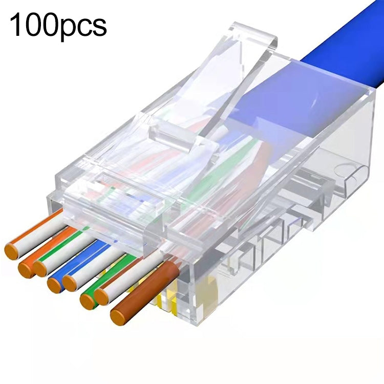 100pcs /Pack Cat5e RJ45 Connector Unshielded Pass Through Modular Plug