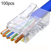 100pcs /Pack Cat5e RJ45 Connector Unshielded Pass Through Modular Plug