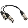 30cm 3 Pin XLR CANNON 1 Male to 2 Female Audio Connector Adapter