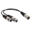 30cm 3 Pin XLR CANNON 1 Male to 2 Female Audio Connector Adapter Cable for Microphone / Audio Equipment, 1 Male to 2 Female Silver