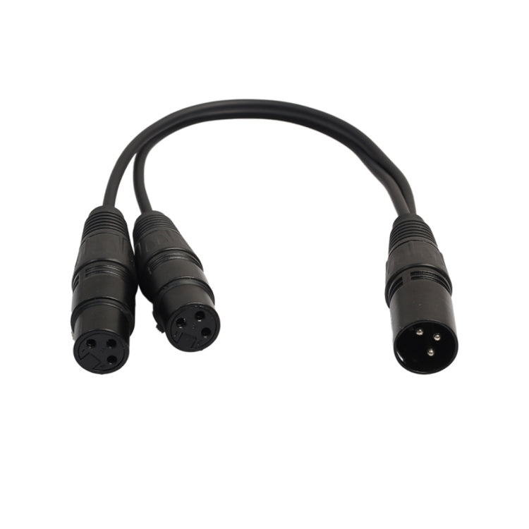 30cm 3 Pin XLR CANNON 1 Male to 2 Female Audio Connector Adapter