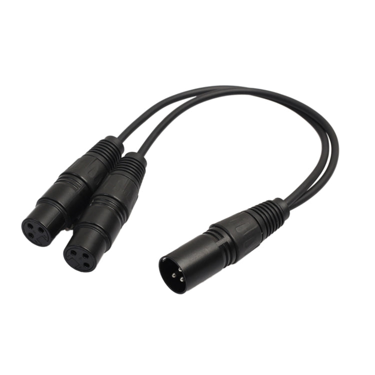 30cm 3 Pin XLR CANNON 1 Male to 2 Female Audio Connector Adapter Cable for Microphone / Audio Equipment, 1 Male to 2 Female