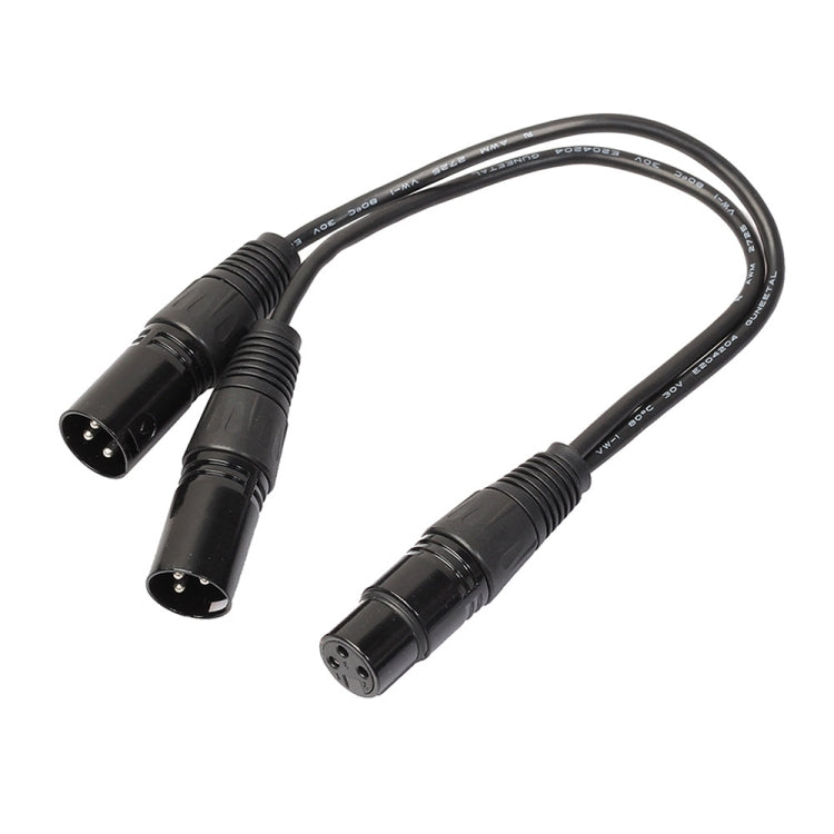 30cm 3 Pin XLR CANNON 1 Female to 2 Male Audio Connector Adapter