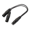 30cm 3 Pin XLR CANNON 1 Female to 2 Male Audio Connector Adapter