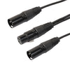 30cm 3 Pin XLR CANNON 1 Female to 2 Male Audio Connector Adapter Cable for Microphone / Audio Equipment, 1 Female to 2 Male Black