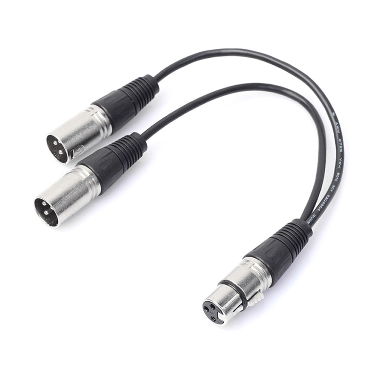 30cm 3 Pin XLR CANNON 1 Female to 2 Male Audio Connector Adapter