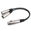 30cm Metal Head 3 Pin XLR CANNON 1 Female to 2 Male Audio Connector Adapter Cable for Microphone / Audio Equipment, 1 Female to 2 Male