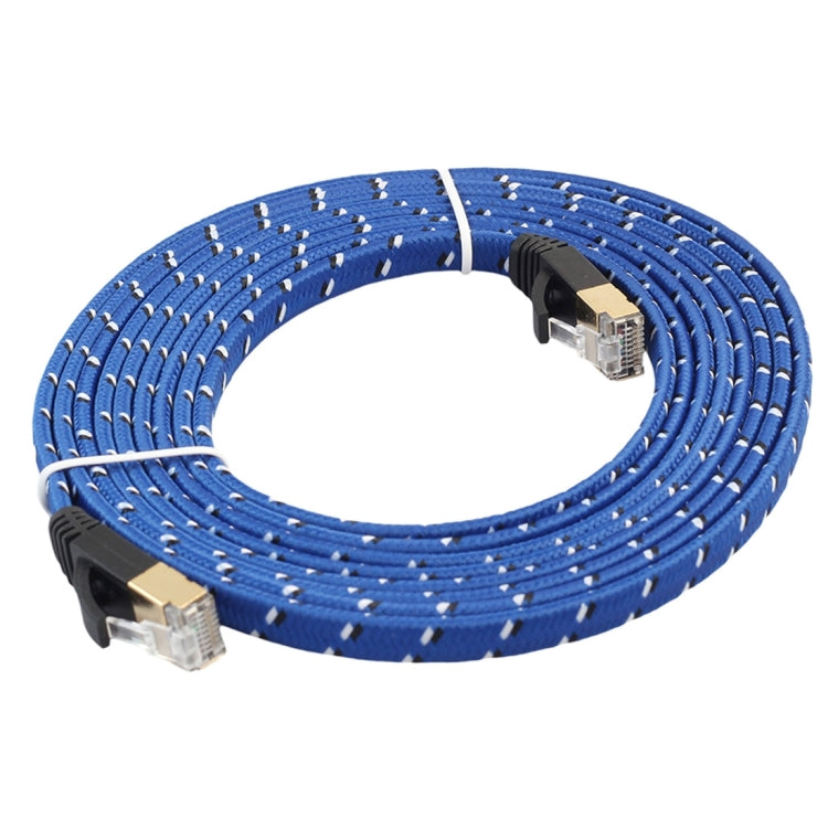 8m Gold Plated CAT-7 10 Gigabit Ethernet Ultra Flat Patch Cable for Modem Router LAN Network, Built with Shielded RJ45 Connector, Length: 8m