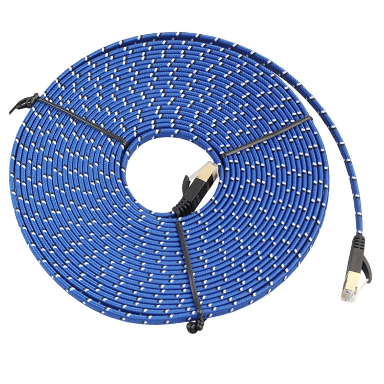 15m Gold Plated CAT-7 10 Gigabit Ethernet Ultra Flat Patch Cable for Modem Router LAN Network, Built with Shielded RJ45 Connector, Length: 15m