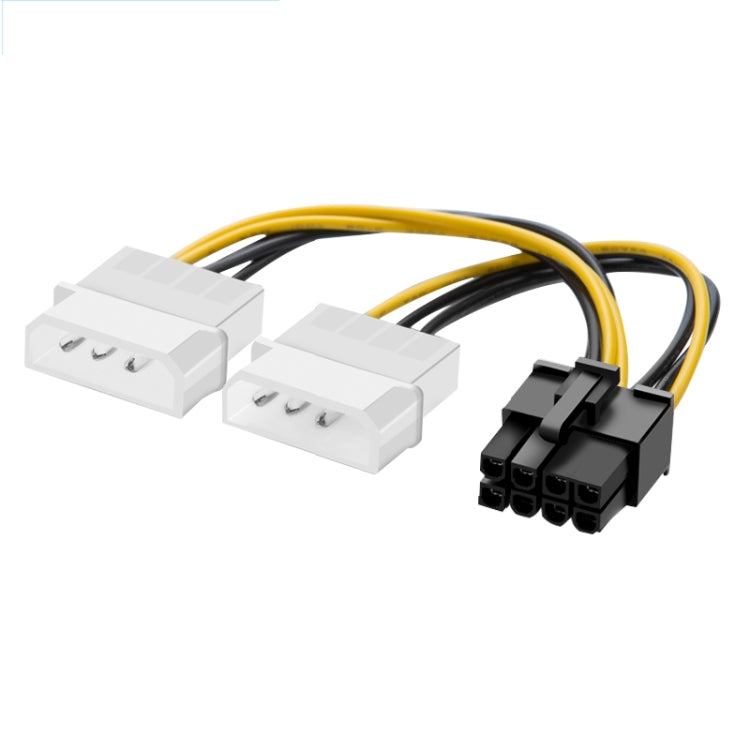 18cm Y Shape 8 Pin PCI Express to Dual 4 Pin Molex Graphics Card