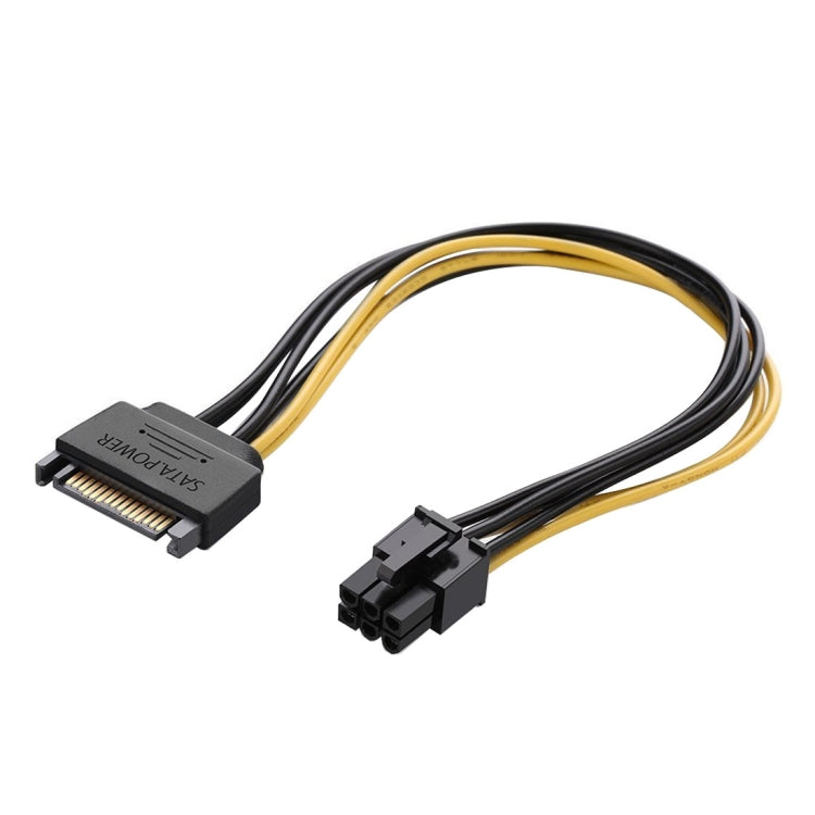 20cm SATA 15 Pin to 6 Pin PCI Express Graphics Video Card Sata Power Cable, SATA 15 Pin to 6 Pin Female