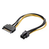 20cm SATA 15 Pin to 6 Pin PCI Express Graphics Video Card Sata Power Cable, SATA 15 Pin to 6 Pin Female