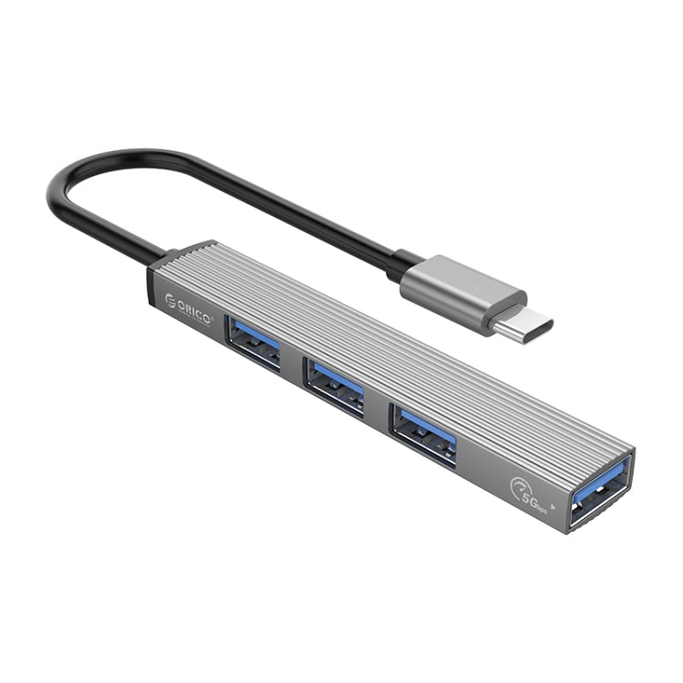 ORICO-AH-13-GY-BP USB 3.0 x 1 + USB 2.0 x 3 to USB-C / Type-C HUB
