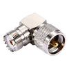UHF Female to UHF Male Connector, 90 Degree Elbow, UHF Female to Male