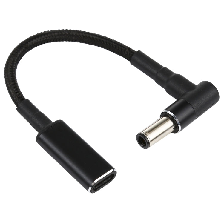 PD 100W 18.5-20V 6.0 x 0.6mm Elbow to USB-C / Type-C Adapter Nylon