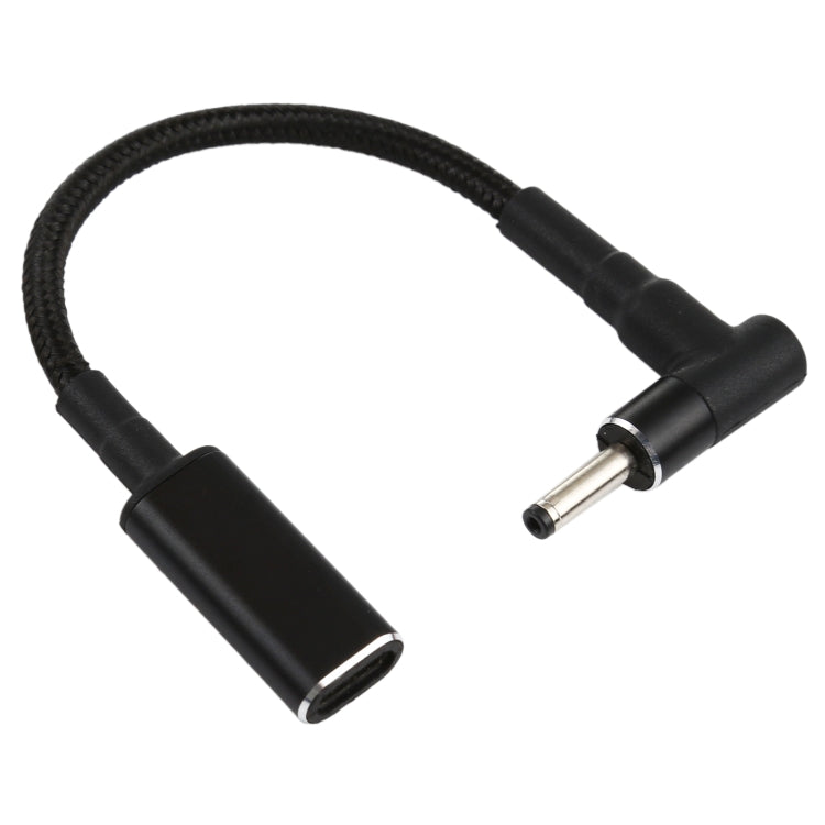 PD 100W 18.5-20V 3.0 x 1.0mm Elbow to USB-C / Type-C Adapter Nylon
