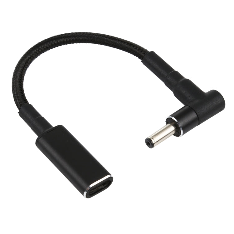 PD 100W 18.5-20V 4.0 x 1.35mm Elbow to USB-C / Type-C Adapter Nylon