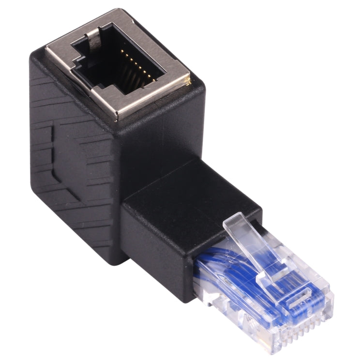 RJ45 Male to Female Converter 90 Degrees Extension Adapter for Cat5